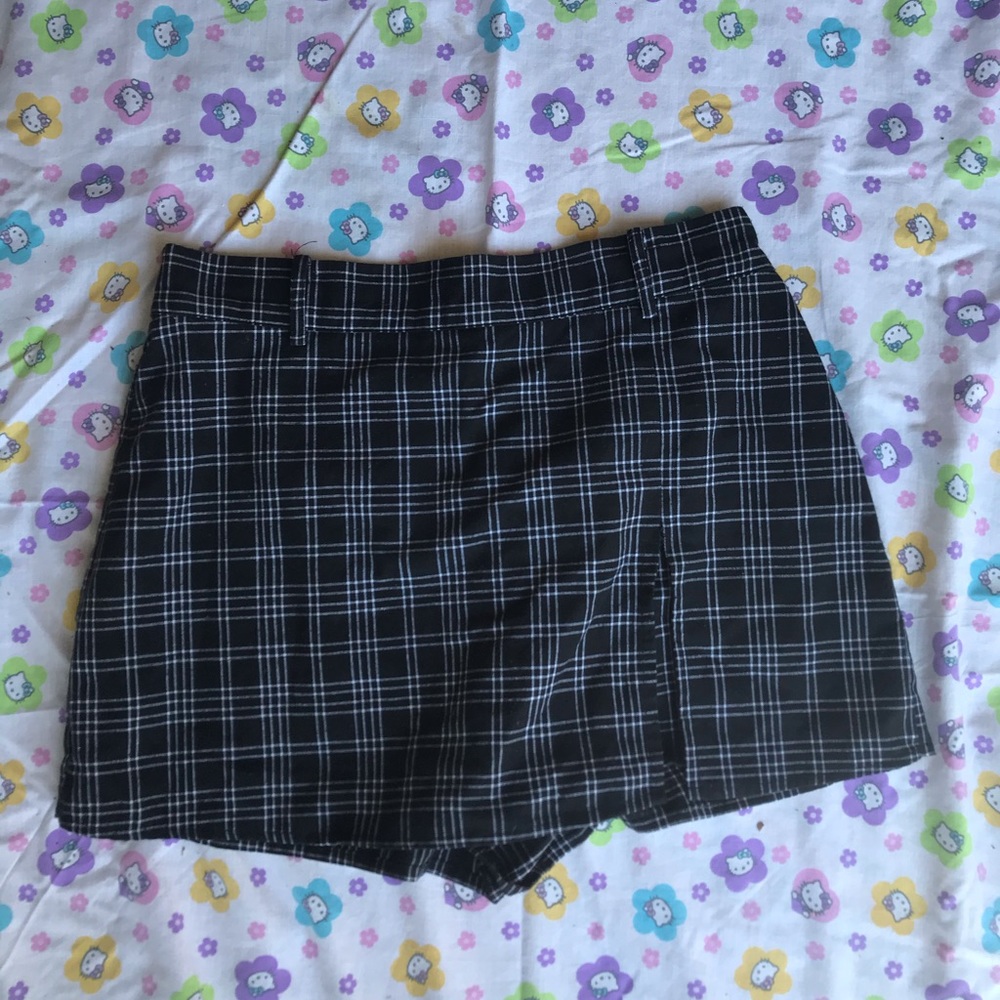 plaid LA hearts skort